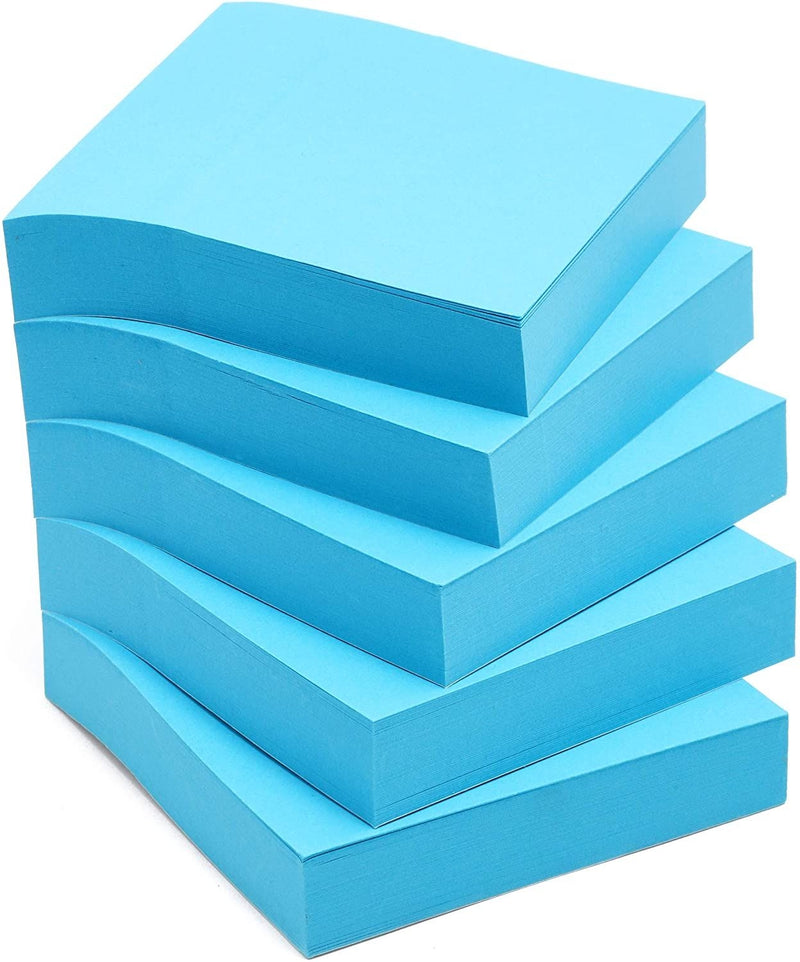 Bright Blue Sticky Notes (3 x 3 in, 8 Pack)