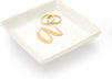 Letter A Ceramic Trinket Tray, Monogram Initials Jewelry Dish (4 x 4 Inches)