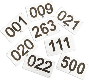 500 Count Race Bibs for Marathons Running Event, Track and Field , Large 1 to 500 Waterproof Competitor Number Tags, 7 x 4 Inches