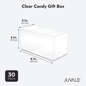 Clear Candy Gift Box for Treat Party Favors (9 x 4.5 x 4.5 In, 30 Pack)