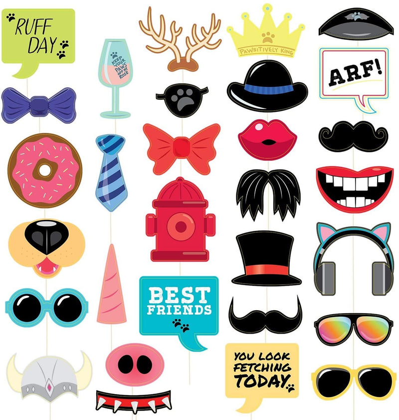 Dog Photo Booth Props for Pet Party Supplies (30 Pieces)