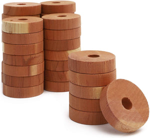 36-Pack Cedar Rings for Closets and Hangers - Natural Cedar Wood Blocks and Freshener for Drawers (1.5 in)