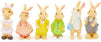 Mini Bunny Statues for Easter, Garden Decorations (2.2 Inches, 6 Pack)