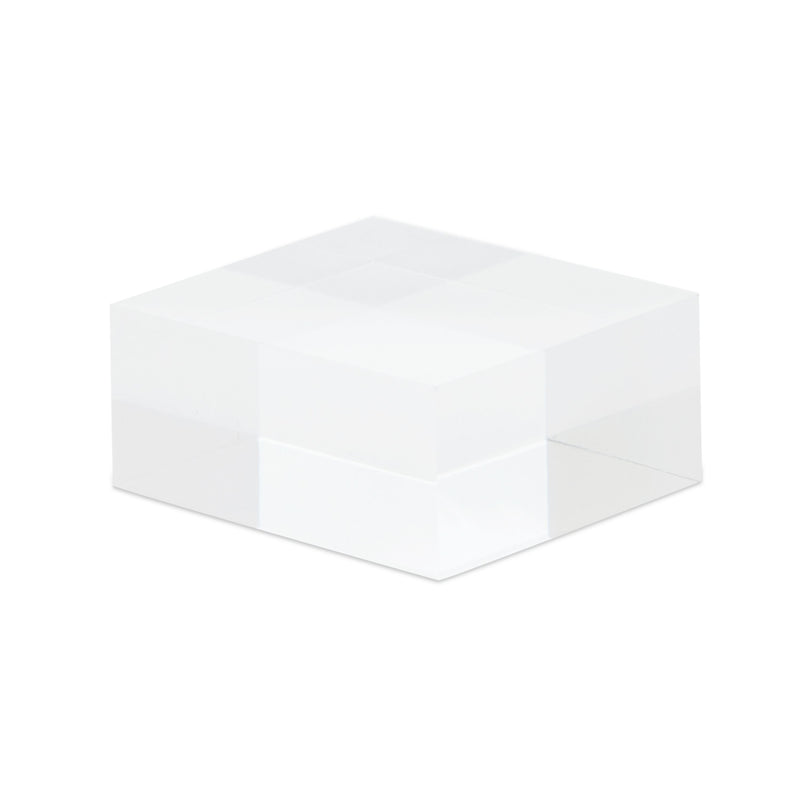 Clear Acrylic Blocks, Small Pedestal Riser for Display Stands (1x2x2 In, 2 Pack)