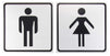 Bathroom Signs - 4-Pack Metal Restroom Aluminum Signs for Men and Women, Self-Adhesive, Ideal for Public Spaces, Coffee Shops, Restaurants, Indoors and Outdoors, 5.5 x 5.5 Inches