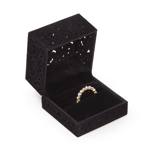 Black Velvet Ring Gift Box for Proposal, Wedding Engagement, Jewelry