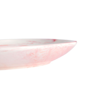 6 Pack Pink Marble Ceramic Plates, 10 Inches, Microwave and Dishwasher Safe Pink Marbled Plates for Kitchen