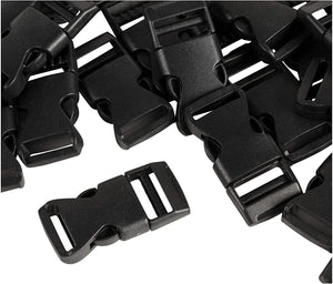 Quick Release Buckles - 100-Pack Side Release Buckles, Adjustable Buckles, Contoured Buckles, Perfect for Backpack, Accessory, DIY, Art Craft, Buckle Replacement, Black, 0.625 Inches