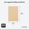 200 Pack Corrugated Cardboard Divider Sheets, 4x6 Flat Backing Board Inserts for Shipping Supplies
