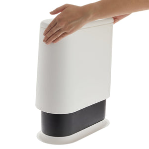 Juvale 10L / 2.6 Gallon Small Bathroom Trash Can with Lid - Narrow Bin for Kitchen (White)