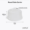 2-In-1 Round Cake Carrier with Lid for 6-8 Inch Pies, 13 Cupcakes (11 x 5.75 In)