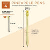 4-Pack Pineapple Ballpoint Pens with 4 Ink Refills, 5.5 Inches, Assorted Colors
