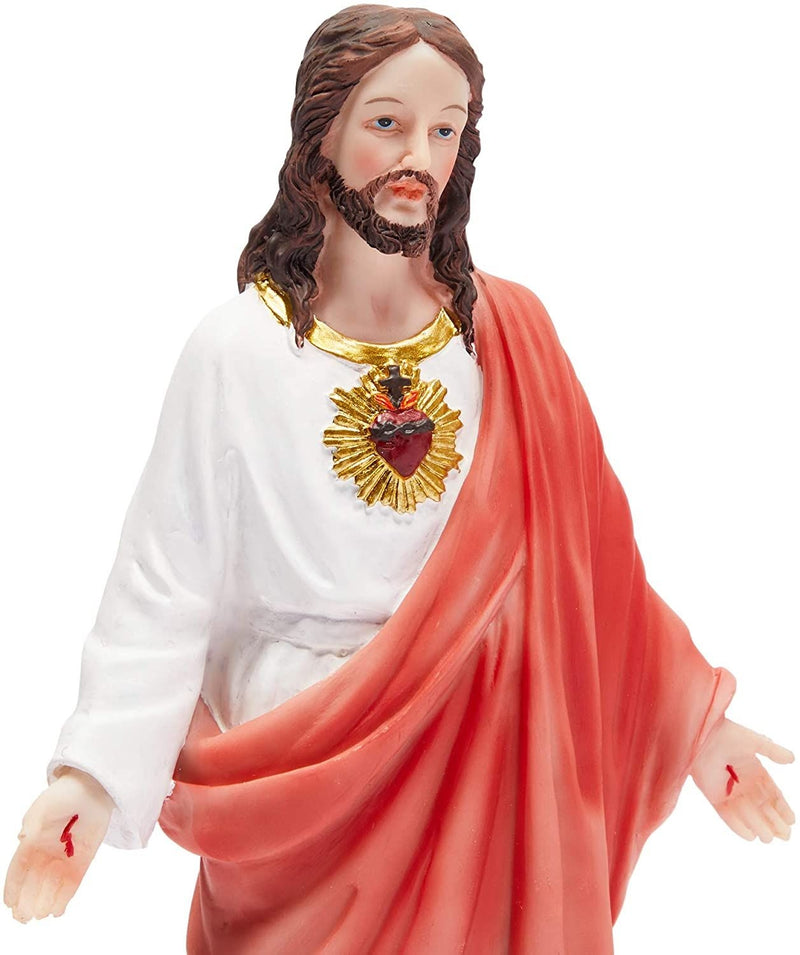 Juvale Religious Statue, Sacred Heart of Jesus Figurine, Christian Decor (12 Inches)