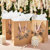 Floral Bridesmaid Gift Bags with Tissue Paper for Wedding, Bridal Shower (12 Pack)