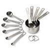 Stainless Steel Measuring Cup and Spoon Set, US and Metric Measurements (11 Sizes)