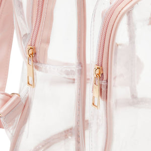 Mini Clear Backpack for Stadiums, Festivals, Sporting Events (Rose Gold)