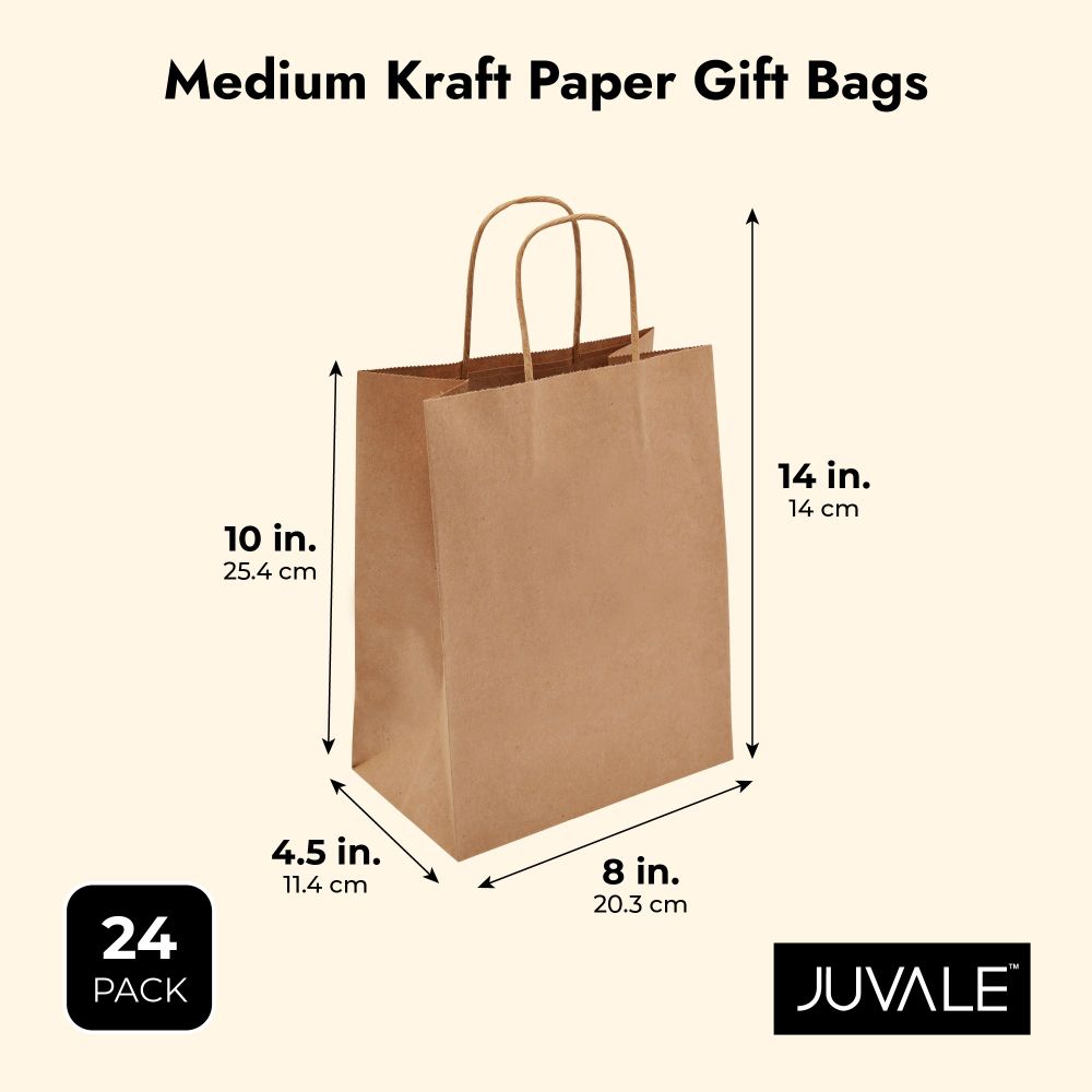 Qutuus Kraft Paper Bags Bulk 6x3.25x8 & 8x4.25x10.5 & 10x5x13 Paper Gift  Bags, Kraft Bags, Brown Paper Bags, Craft Bags, Kraft Shopping Bags with
