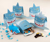 Shark Favor Boxes - 24-Pack Paper Treat Boxes with Die-Cut Shark Design, Sea Themed Party Favors Boxes, Goodie Gift Loot Boxes, Kids Birthday Party Supplies, 6 x 2.1 x 7.75 Inches