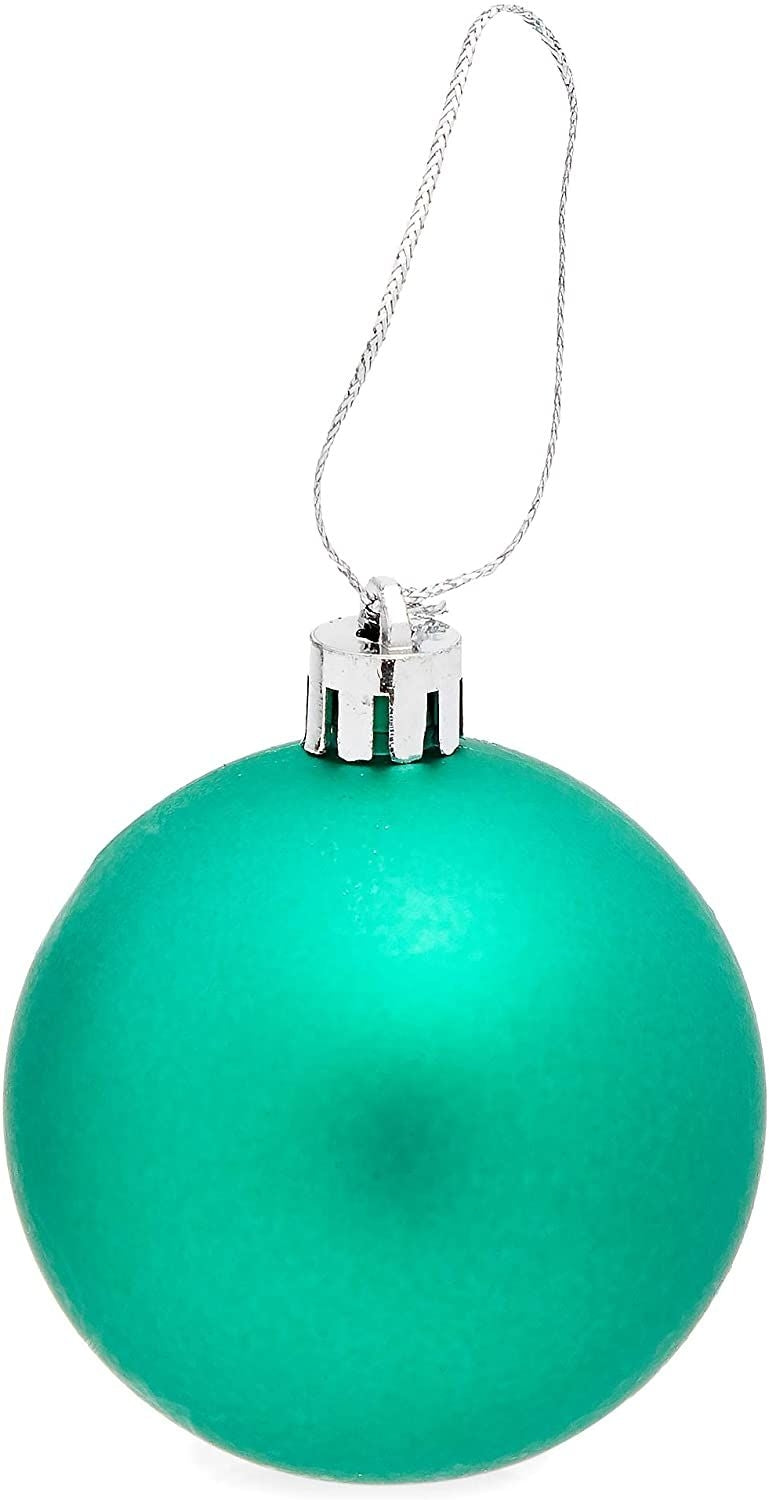 Mini Shatterproof Glitter Christmas Tree Ball Ornaments (Forest Green, 2.3 in, 36 Pack)