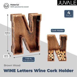 Monogram Letter Wine Cork Holder Décor (11.75 Inches)