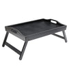 Black Wooden Bed Tray with Folding Legs for Breakfast in Bed (17.2 x 12 x 8 Inches)