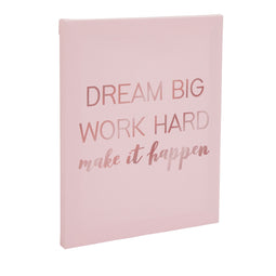 Motivational Canvas Wall Art, Inspirational Quotes Rose Gold Home Decor (8x10 In)