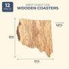 Juvale Wood Coasters 12 Pack - West Coast Drink Coaster - 3.5 inches