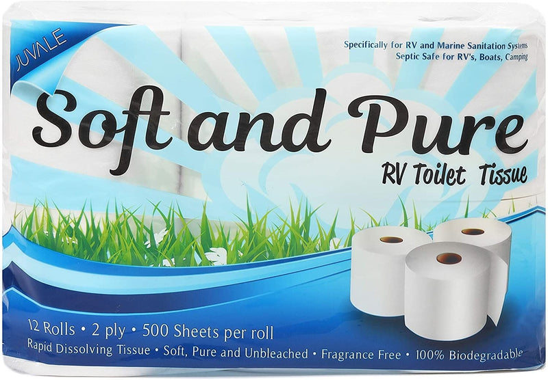 2-Py Quick Dissolve RV Toilet Paper (12 Rolls, 500 Sheets Per Roll)