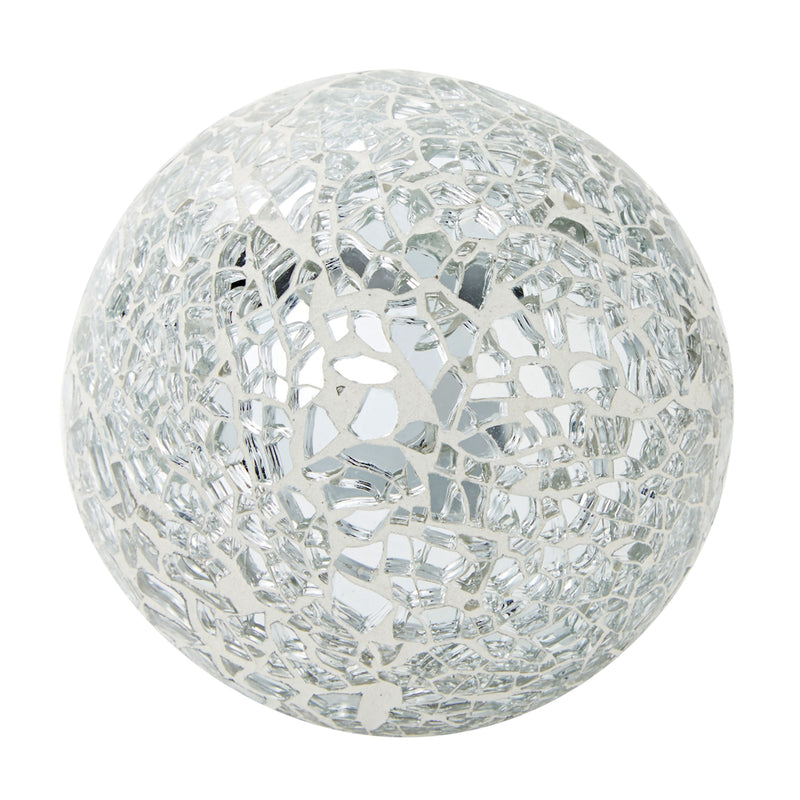 5 Pack Silver Decorative Balls for Centerpiece Bowls, 3-Inch Mosaic Glass Sphere for Home Décor, Accessories for Living Room