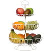 Fruit Basket Bowl - 3 Tier Metal Serving Basket Display Storage Stand Holder for Vegetable Produce Snack Bread – Cream White, 18.25 Inches Tall