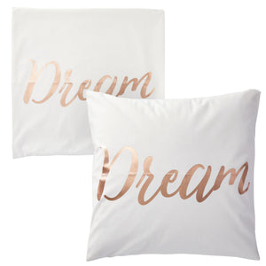 Set of 4 Rose Gold Throw Pillow Covers, Live Laugh Love Dream Decorative Cases for Home Decor, Living Room (20x20 In)