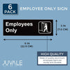 6 Pack Employees Only Aluminum Durable Sign 9" x 3" for Business Office Restaurant