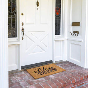 Juvale Bless This Home and All Who Enter Door Mat – Welcome Coco Coir Door Mat for Front Entrance (17x30in)