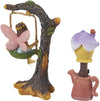 Miniature Fairy Garden Set, Resin Figurines for Lawn, Yard, and Home Decor (4 Pieces)