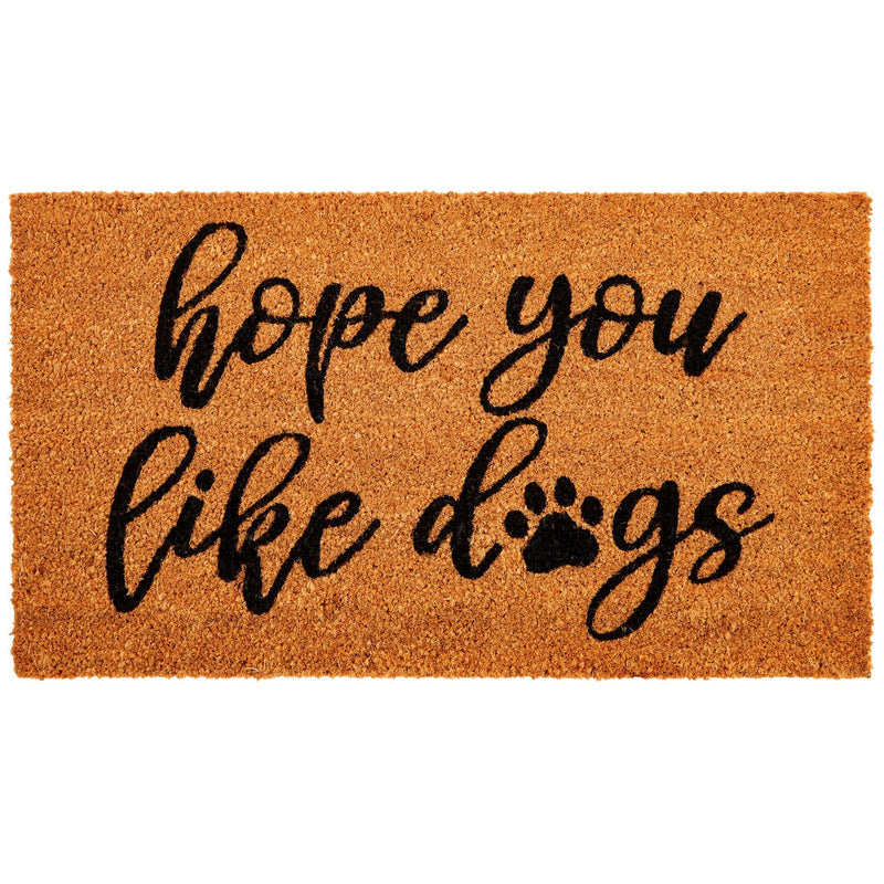 Natural Coco Coir Oversized Dog Door Mat 17 x 30 Inches for Front Door, Home Welcome Rug for Porch, Entryway