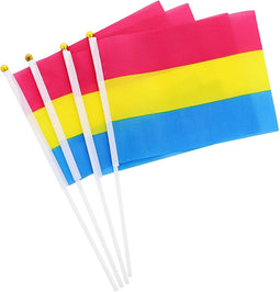 Pansexual Pride Flag, LGBTQ Handheld Stick Flags (12 In, 60 Pack)
