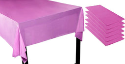 Fuchsia Pink Plastic Tablecloth - 6-Pack 54 x 108-Inch Rectangular Disposable Table Cover, Perfect for Buffet Banquet or Long Picnic Tables, Indoor Outdoor Decoration for Any Party, 4.5 x 9 Feet