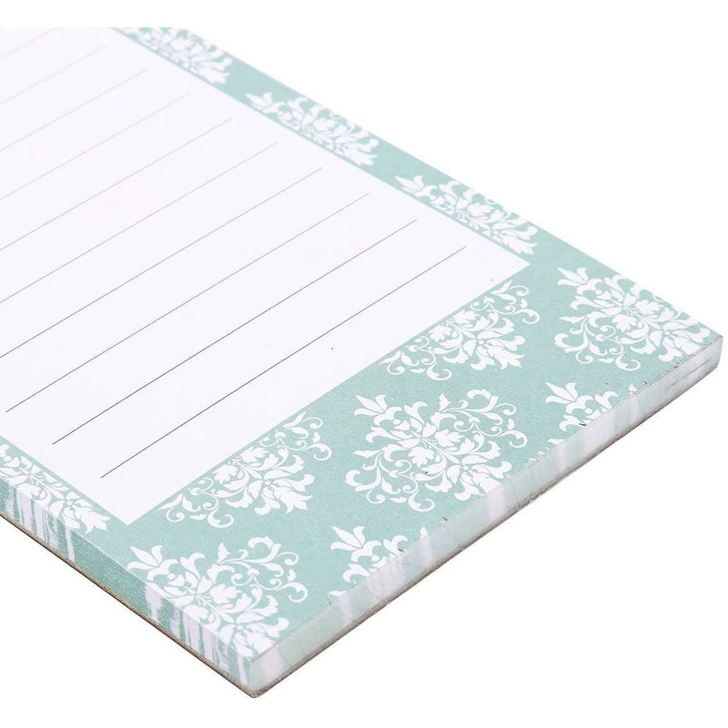 12 Pack Magnetic Notepad for Fridge, Grocery & To Do List, 6 Damask Designs, 3.5x9