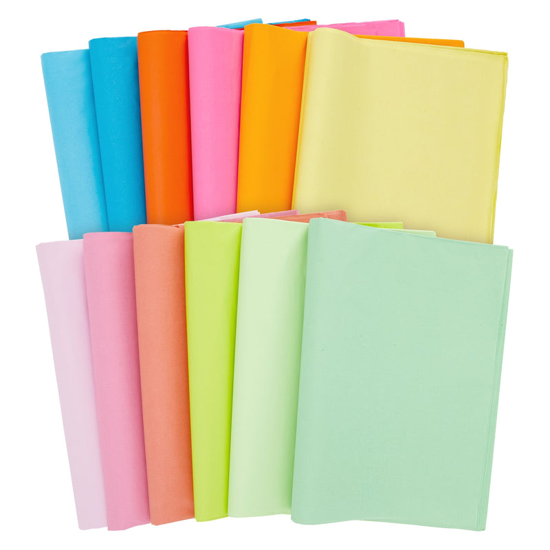 180 Sheets Rainbow Tissue Paper for Gift Wrapping Bags for Holidays, Art Crafts, 12 Assorted Colors, 20 x 26 Inches