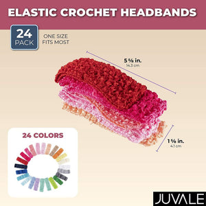 Crochet Headbands for Women, Teens, Girls, 24 Colors (24 Pack)