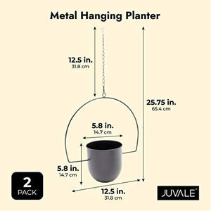 Black Metal Hanging Planter (12 x 25.75 Inches, 2 Pack)