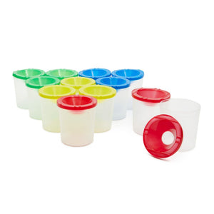 No Spill Paint Cups with Lids, Art Supply for Kids, School, Classroom (12 Pack)