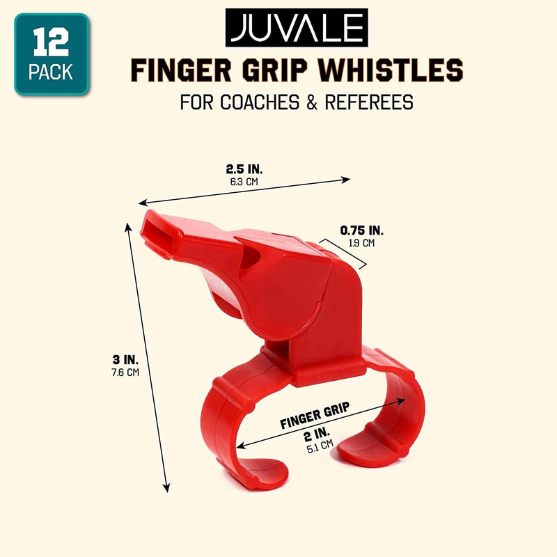 12 Packs Finger Grip Whistle for Coaches Referees Football Soccer Hockey Game