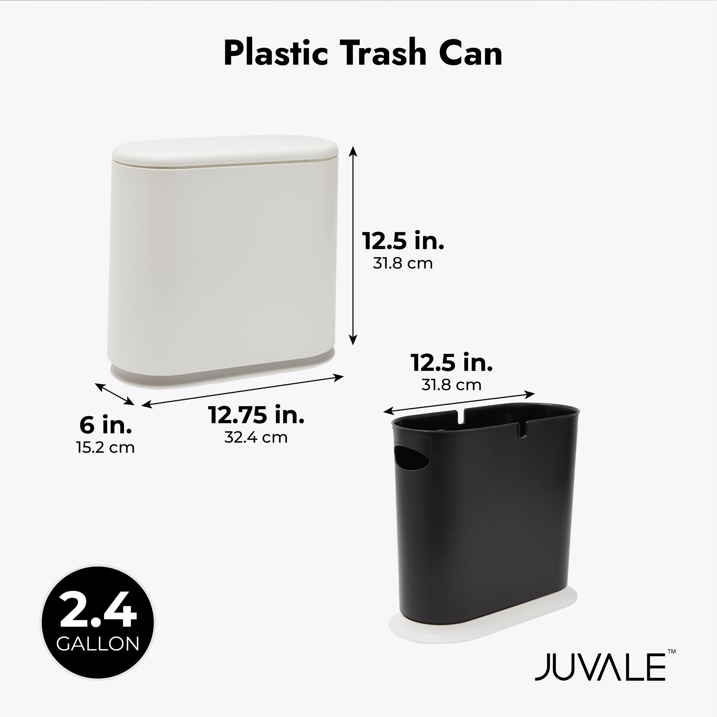 2.6 Gallon Small Bathroom Trash Can with Lid, Narrow for Kitchen