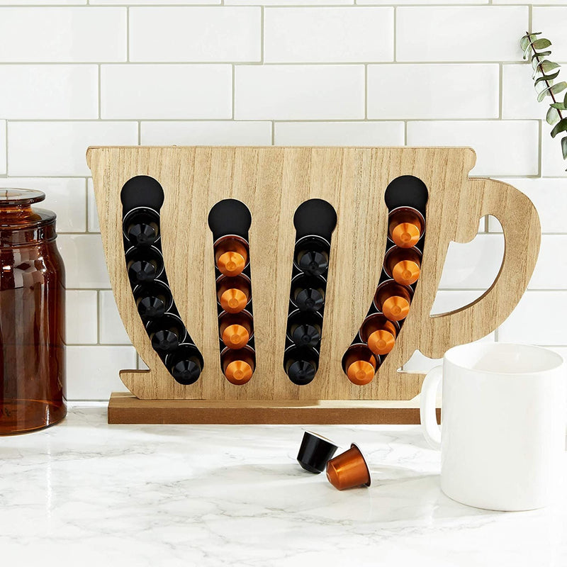 Coffee Pod Display Holder, Countertop Capsule Organizer Compatible with Nespresso Pods (9.6 x 15 In)