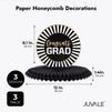 Graduation Party Centerpiece, 3 Designs Paper Honeycomb Decorations (3 Pieces)