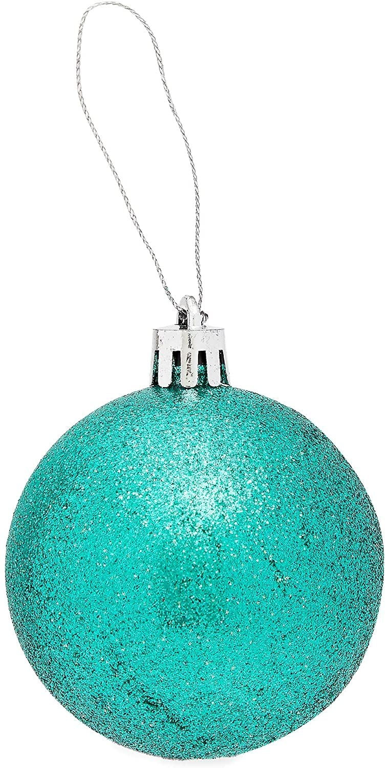 Mini Shatterproof Glitter Christmas Tree Ball Ornaments (Forest Green, 2.3 in, 36 Pack)