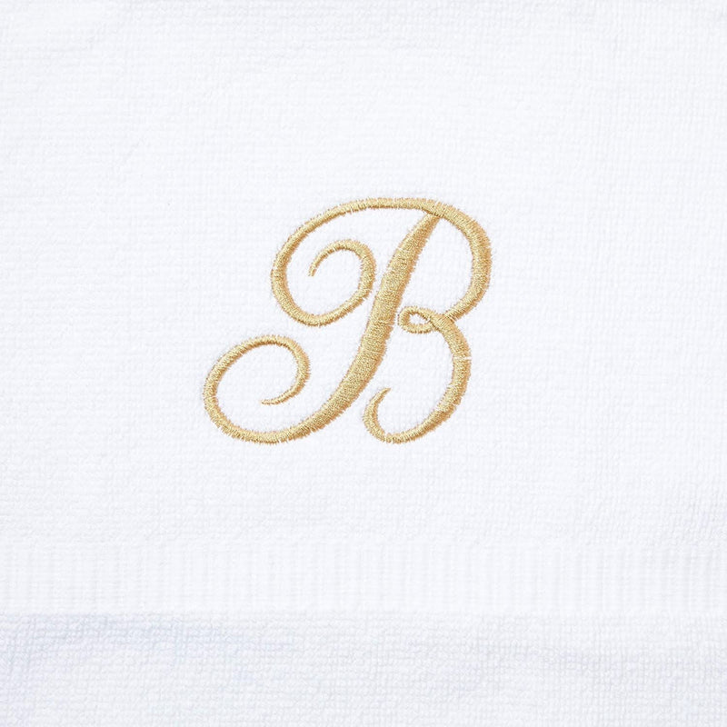 Monogrammed Fingertip Towels, Embroidered Letter B (11 x 18 in, White, Set of 4)