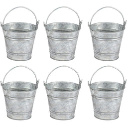12pcs, Silvery Metal Bucket With Handle,Galvanized Buckets Bulk For Party  Small Metal Pails And Buckets For Party Favors Plant Candy