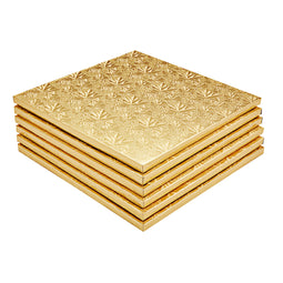 12 Inch Gold Square Cake Boards, Foil Cake Drums for Baking Desserts (6 Pack)